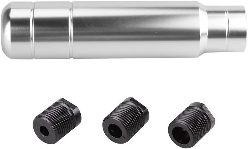 BARTOO Aluminum Weighted Manual Shift knobs, Long Stick Shift Knob Gear Shifter Knobs, Car Accessories Lever Cover Head Universal Shifter Knobs with 3 Threaded Adapters (Silver) - Image 2